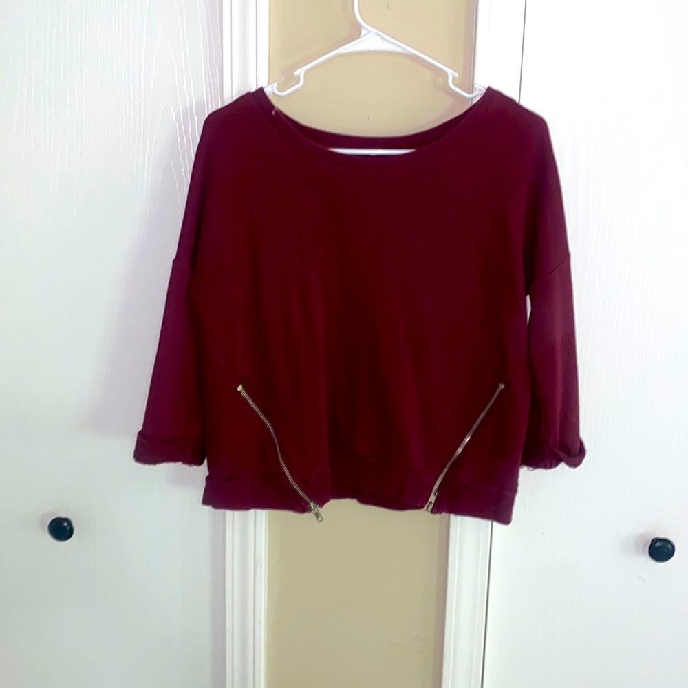 Maroon zipper sweater